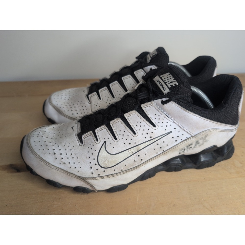 Nike Reax 8 TR Training White Black Sneakers Leather Shoes 616272-100 Mens Sz 13
